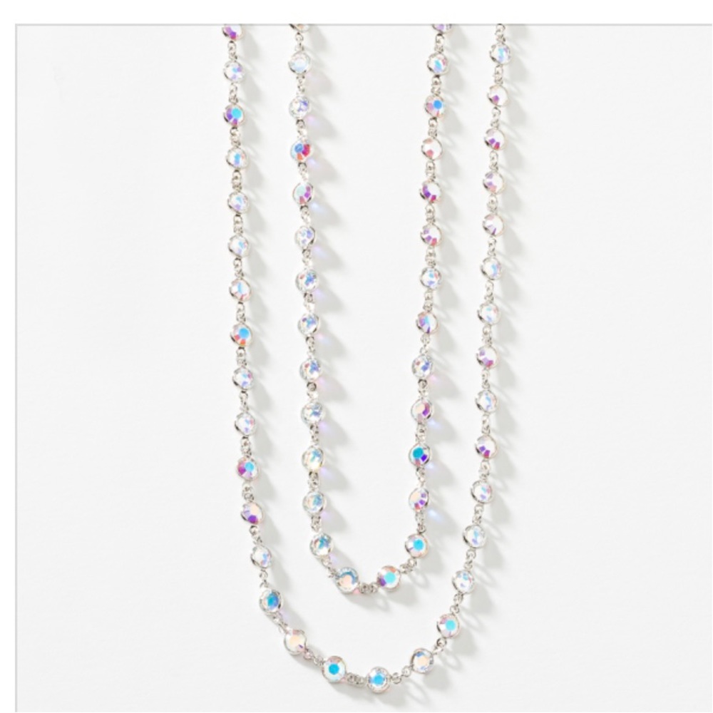 NWOT Crystal Aurore Boreale Long Necklace